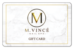 m vince logo over white background